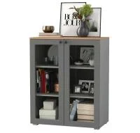 Шкаф-витрина (тумба) Остин 16.394.01 серый графит/дуб крафт золотой Шкаф-витрина (тумба) Остин 16.394.01 серый графит/дуб крафт золотой