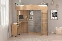 Кровать-1 Бриз дуб крафт золотой/камень темный Кровать-1 Бриз дуб крафт золотой/камень темный