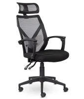 Кресло Астон М-711 Black с подголовником черный