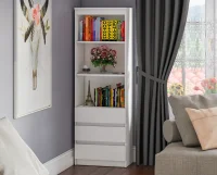 Стеллаж с открытыми полками и ящиками МСТ 600.3 белый