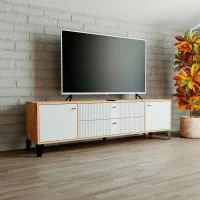 Тумба ТВ Парус-10 дуб крафт золотой/карбон фарфор