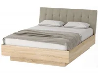 Кровать Соната КРС-1600 дуб сонома, изголовье велюр SAND Кровать Соната КРС-1600 дуб сонома, изголовье велюр SAND