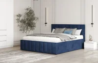Кровать Лана 180х200 с подъемным механизмом, велюр синий софт Кровать Лана 180х200 с подъемным механизмом, велюр синий софт