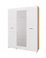 Шкаф 3-х створчатый Ненси дуб крафт золотой/белый глянец