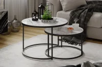 Стол журнальный Вега черный, стекло белый мрамор Стол журнальный Вега черный, стекло белый мрамор