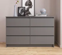 Комод шесть ящиков Мори МК 1200.6 графит Комод шесть ящиков Мори МК 1200.6 графит