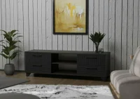 Тумба под ТВ с нишей Копенгаген венге/черный матовый