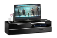 Тумба под ТВ Ларго 1.4 венге/чёрный глянец