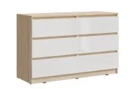 Комод Челси 1202 6 ящиков дуб сонома/белый глянец Комод Челси 1202 6 ящиков дуб сонома/белый глянец