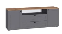 Тумба под ТВ Остин 16.47 серый графит/дуб крафт золотой