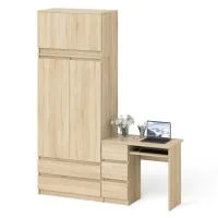 Комплект стол компьютерный МС-6 левый + Шкаф МШ 900.1 + Антресоль МА 900.1 дуб сонома