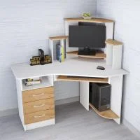 Стол компьютерный Грета-7 белый/дуб крафт золотой