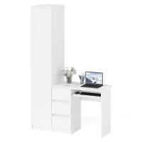 Комплект Мори Стол компьютерный МС-6 левый + Пенал МШ 400.1 белый