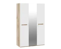 Шкаф комбинированный с 3 дверями Фьюжн дуб делано/белый глянец