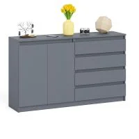 Комод широкий четыре ящика и две дверки МК 1600.1 графит Комод широкий четыре ящика и две дверки МК 1600.1 графит