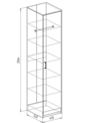 Пенал Фокус №5 дуб бунратти/белый