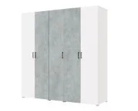 Шкаф 5-ти створчатый Бостон 2000 белый/бетон