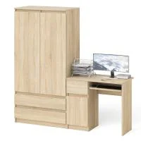 Комплект стол компьютерный МС-1 левый + Шкаф МШ 900.1 дуб сонома
