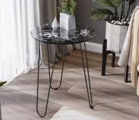 Стол журнальный ДП 1-03-09 черный, стекло мрамор черный Стол журнальный ДП 1-03-09 черный, стекло мрамор черный