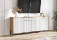 Комод Оливия (металл) дуб крафт/браш вайт Комод Оливия (металл) дуб крафт/браш вайт