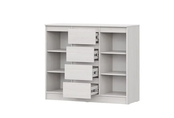 Комод 4 ящика 2 створки Бриз-1 ясень анкор светлый Комод 4 ящика 2 створки Бриз-1 ясень анкор светлый