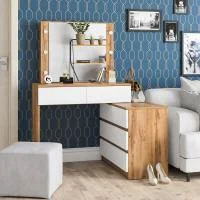 Стол косметический с подсветкой 110 дуб вотан/белый Стол косметический с подсветкой 110 дуб вотан/белый