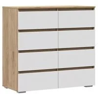 Комод 8 ящиков Хелен КМ-04 дуб крафт золото/белый Комод 8 ящиков Хелен КМ-04 дуб крафт золото/белый