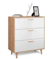 Комод Эго К-3 (НГ) дуб крафт золотой/белый глянец Комод Эго К-3 (НГ) дуб крафт золотой/белый глянец