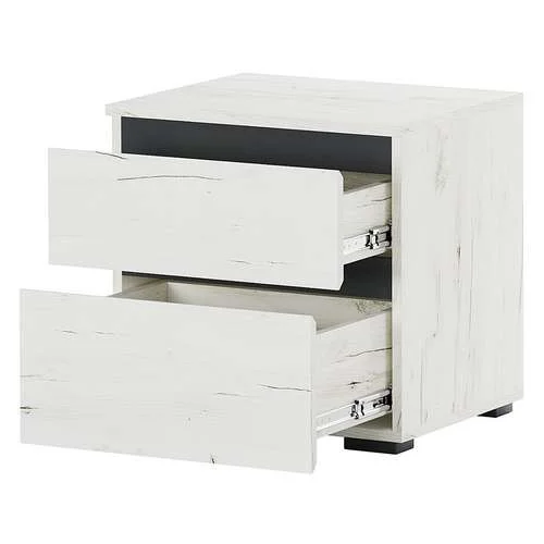 Тумба прикроватная дуб крафт белый/антрацит Тумба прикроватная дуб крафт белый/антрацит