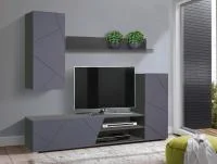 Стенка Прага-6 диамант серый/софт графит