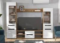 Гостиная МГС-6  дуб золотой/белый глянец