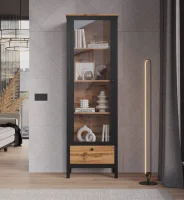 Витрина Лофт REG1W1S дуб вотан/черный Витрина Лофт REG1W1S дуб вотан/черный