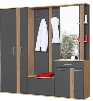 Модульная прихожая Твист дуб бунратти/графит софт