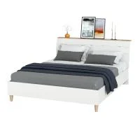 Кровать Муссон 11.41 белый/дуб эндгрейн элегантный Кровать Муссон 11.41 белый/дуб эндгрейн элегантный