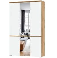 Шкаф Гретта 4С2ЗР дуб крафт золотой/белый