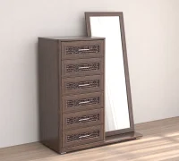 Комод 6 ящиков с зеркалом Кэт-4 венге/caiman темный Комод 6 ящиков с зеркалом Кэт-4 венге/caiman темный
