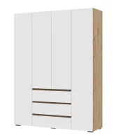 Шкаф 4-х створчатый Хелен ШК-05 дуб крафт золотой/белый