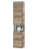 Шкаф-пенал с витриной Трувор 13.205 дуб гранж песочный/интра Шкаф-пенал с витриной Трувор 13.205 дуб гранж песочный/интра