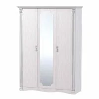 Шкаф 3-х дверный для одежды и белья Ольга-1Н белый экспо/анкор светлый Шкаф 3-х дверный для одежды и белья Ольга-1Н белый экспо/анкор светлый