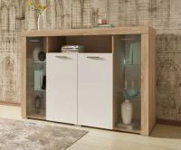 Комод-витрина Орландо дуб сонома/белый глянец Комод-витрина Орландо дуб сонома/белый глянец