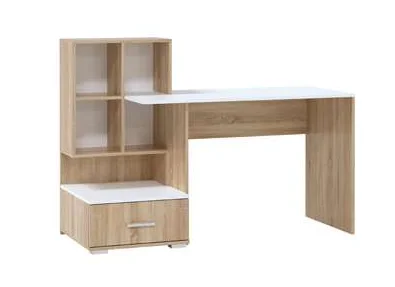 Стол компьютерный ПКС-10 дуб сонома/белый глянец