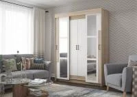 Шкаф-купе Victor (Виктор) с зеркалами дуб сонома/белый