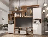 Стенка Мини-2 дуб крафт/белый глянец