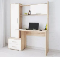 Стол компьютерный Квартет-9 дуб сонома/белый