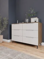 Комод Роза 1300 орех франклин/белый софт тренто Комод Роза 1300 орех франклин/белый софт тренто