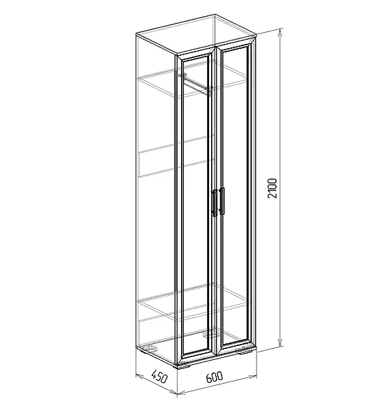 Шкаф платяной Корвет Люкс №18 венге