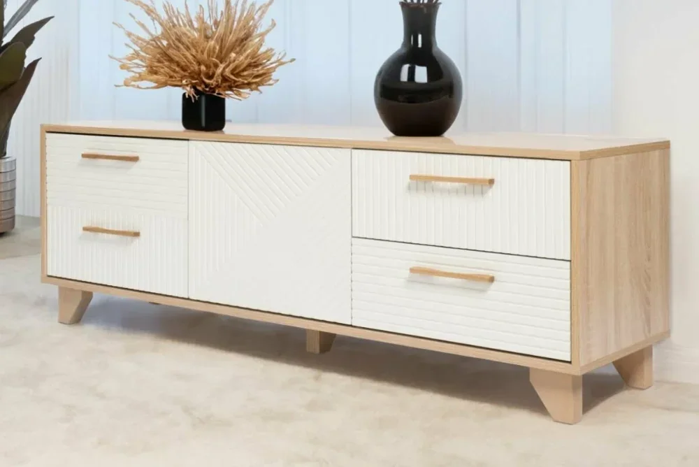 Тумба под ТВ со створкой Копенгаген дуб сонома/белый матовый Тумба под ТВ со створкой Копенгаген дуб сонома/белый матовый