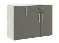 Комод Фиеста NEW 1 ящ 3 двери графит/дуб крафт белый Комод Фиеста NEW 1 ящ 3 двери графит/дуб крафт белый