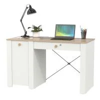 Стол письменный Джастин 12.154 белый шагрень/дуб белый