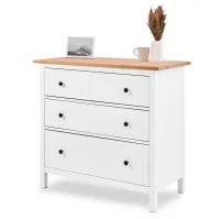 Комод 3 ящика Кымор белый/светло-коричневый Комод 3 ящика Кымор белый/светло-коричневый